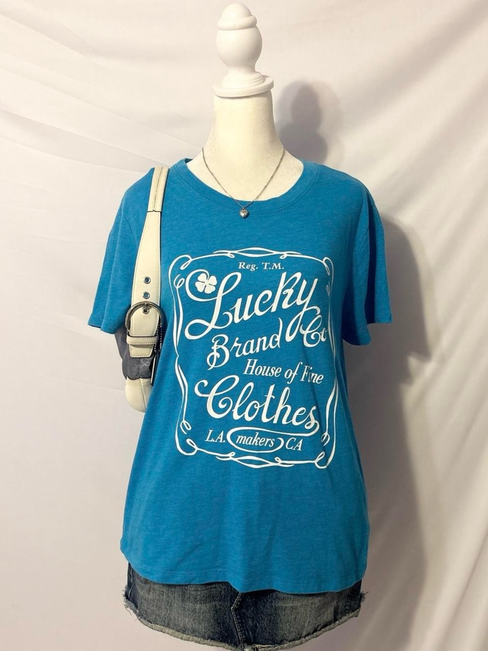 Blue “Lucky” brand graphic tee